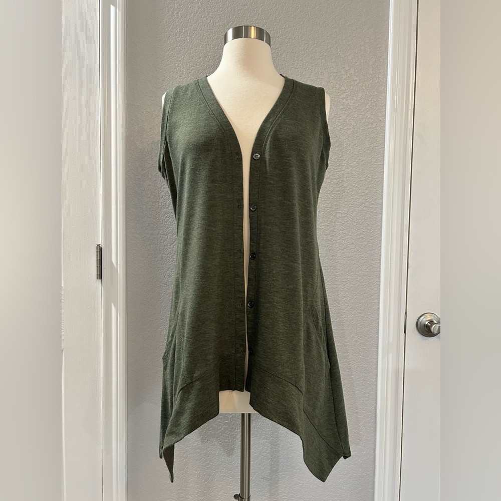 LOGO by Lori Goldstein French Terry Casual Vest